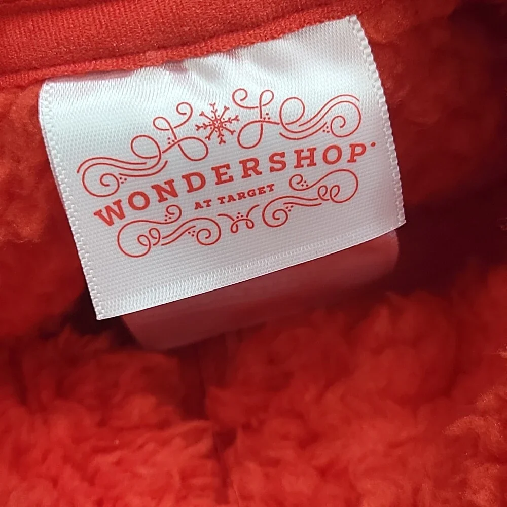 Kids Faux Shearling Half Zip Up Pajama Pullover - Wondershop Red Size Medium 8